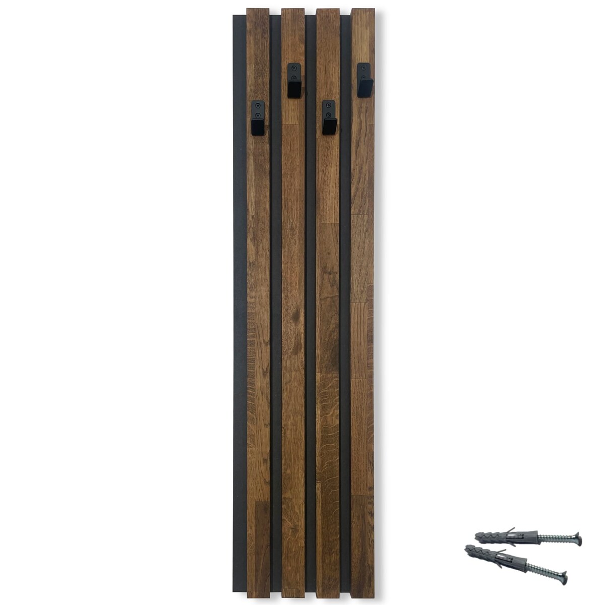 Drewniany wieszak na ubrania Lamele 98cm moduł 24cm brązowy