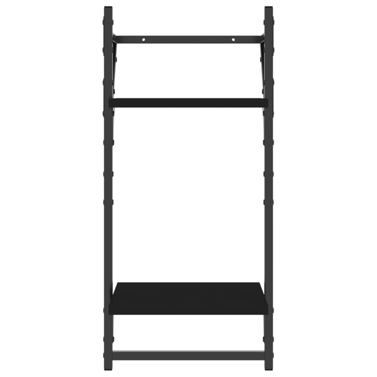 vidaXL 2-poziomowe półki z drążkami 2 szt, czarne, 30x25x65 cm
