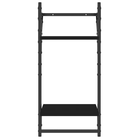 vidaXL 2-poziomowe półki z drążkami 2 szt, czarne, 30x25x65 cm