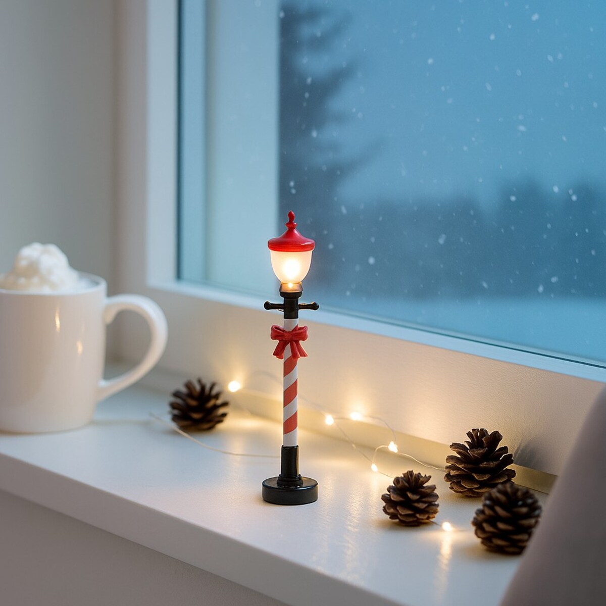 Latarnia świąteczna, świeca LED, 10 cm, tworzywo sztuczne