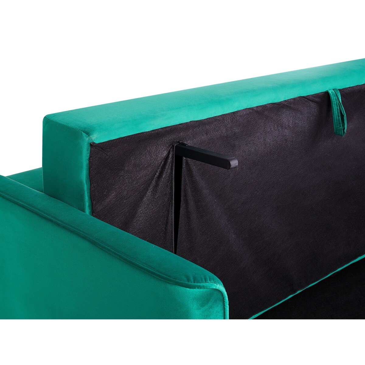 Sofa rozkładana welurowa zielona EKSJO