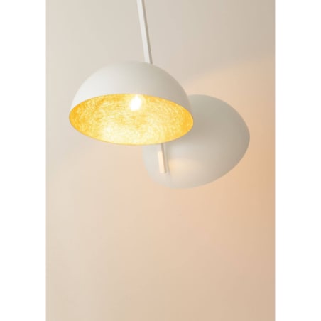 Biało-złota lampa sufitowa Sfera loft do przedpokoju