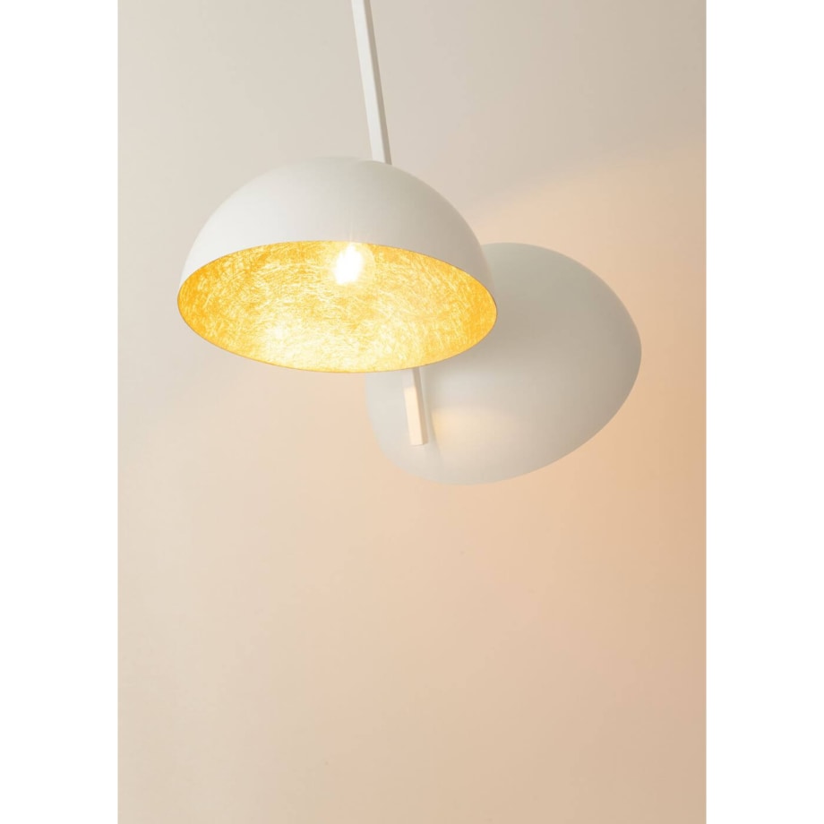 Biało-złota lampa sufitowa Sfera loft do przedpokoju