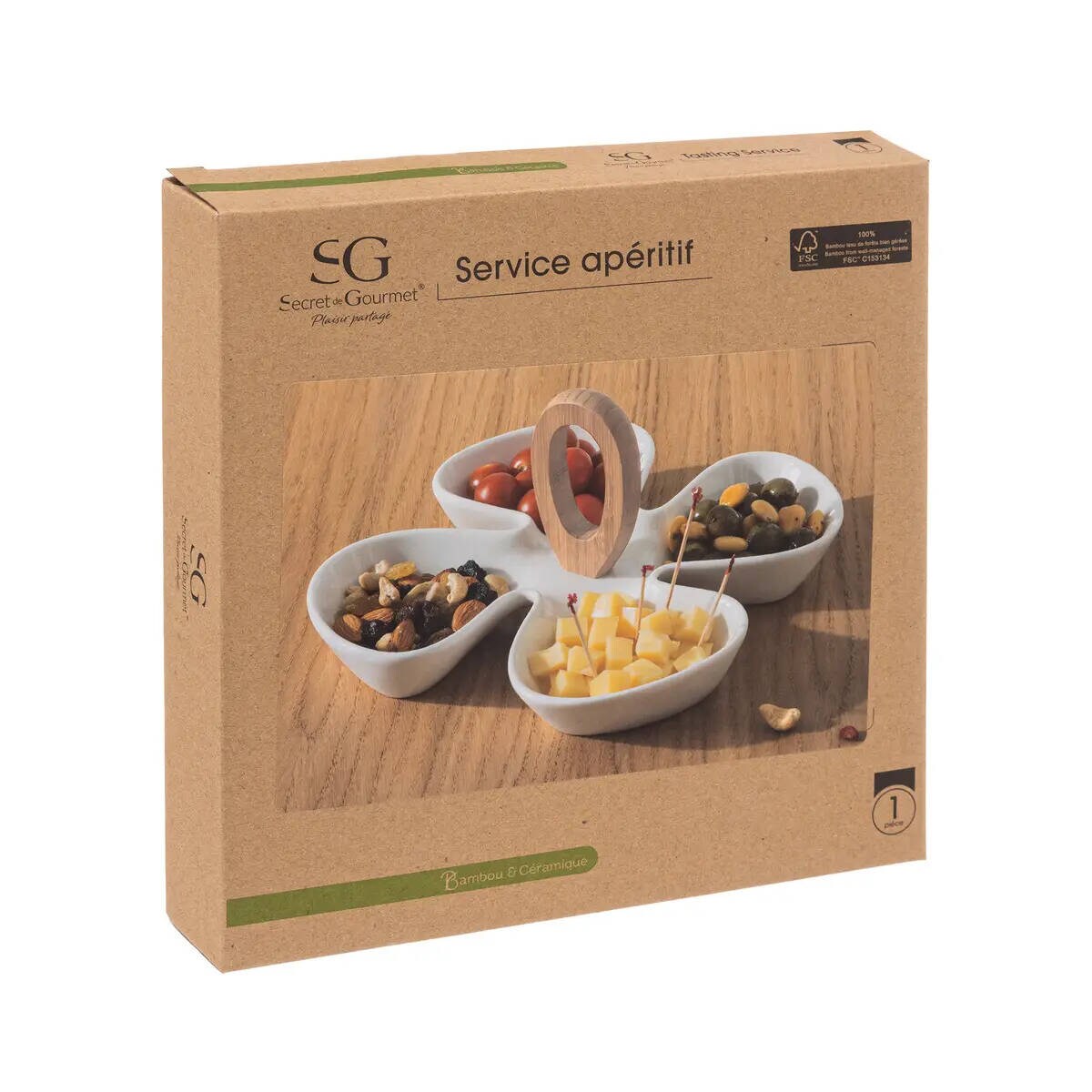 Półmisek na przekąski dzielony Kwiatek