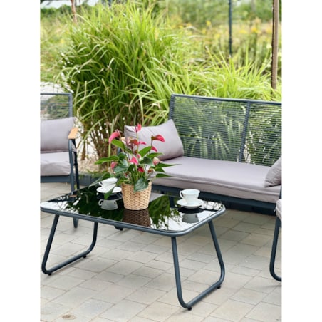 Zestaw Mebli Ogrodowych 2X Fotel Stolik Sofa Komplet Na Taras Balkon Ogród