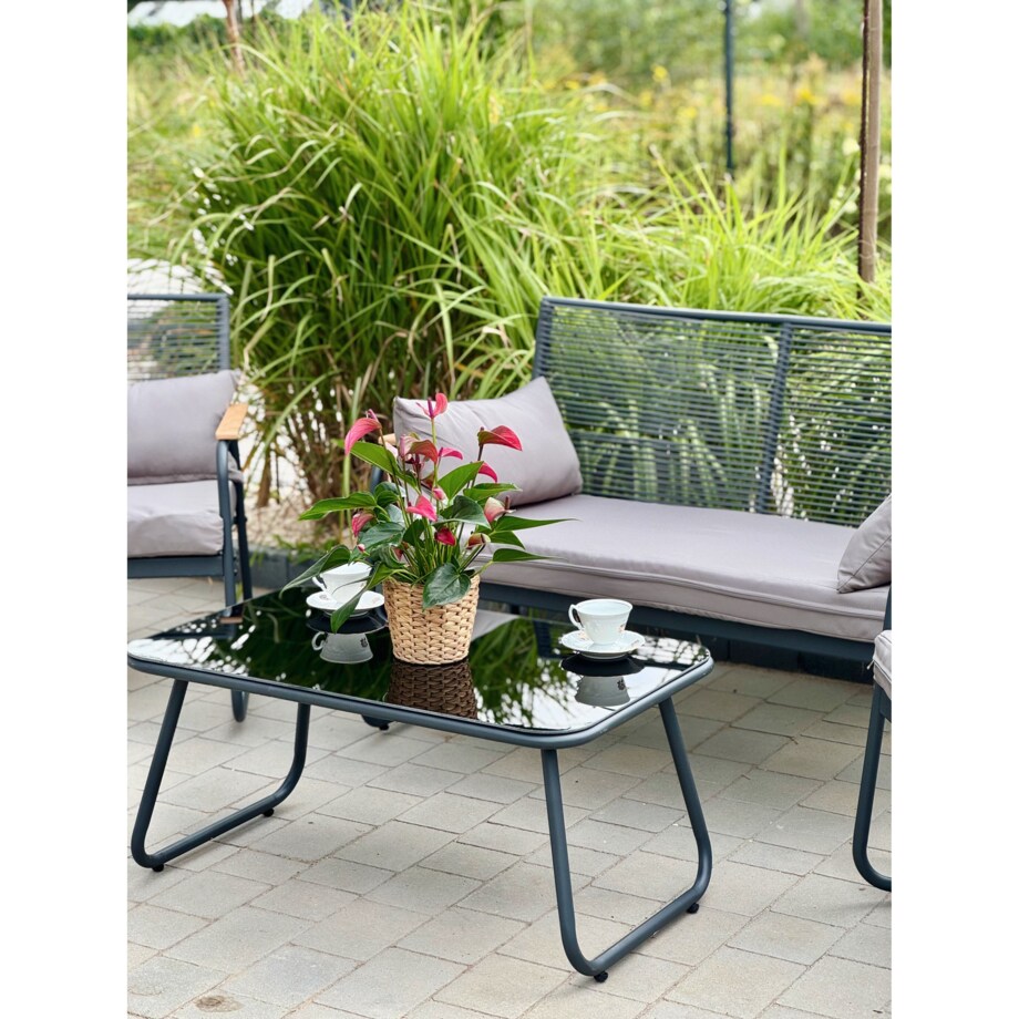 Zestaw Mebli Ogrodowych 2X Fotel Stolik Sofa Komplet Na Taras Balkon Ogród