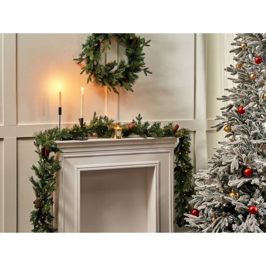 Świąteczna girlanda ze światełkami 270 cm zielona KAMERUN