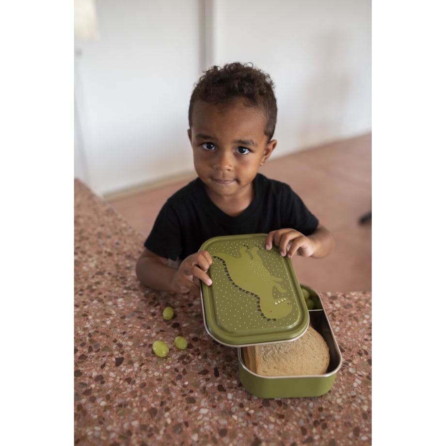 Duży stalowy lunch box - Dinozaur