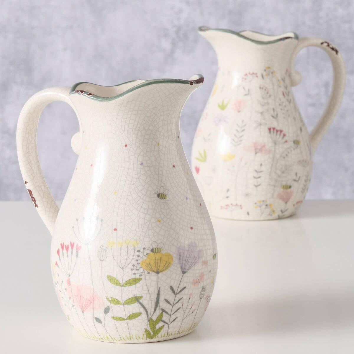 Wazon ceramiczny typu dzbanek FLORINA, biały, wys. 18 cm