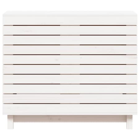 vidaXL Kosz na pranie, biały, 88,5x44x76 cm, lite drewno sosnowe