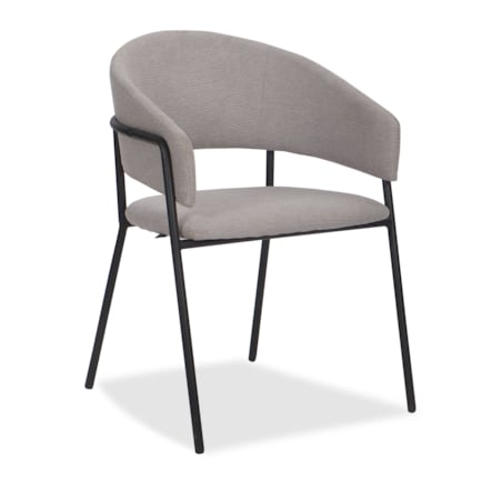 Krzesło tapicerowane glamour szenilowe OVO jasnoszare