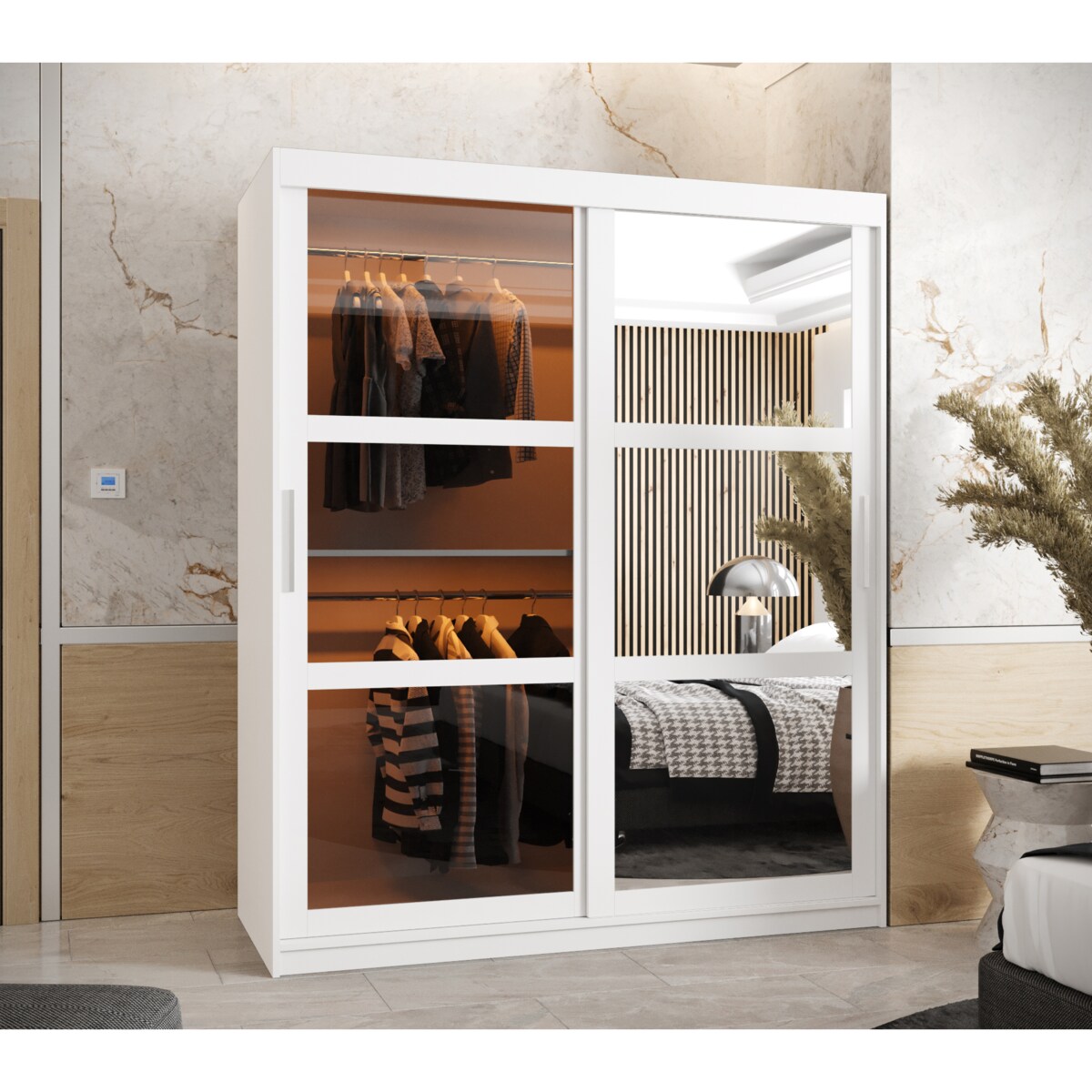 Szafa przesuwna Garderoba DOME 2 150 biały