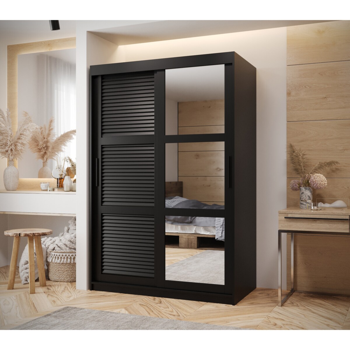 Szafa przesuwna Garderoba ŻALUZJA 2 120 czarny