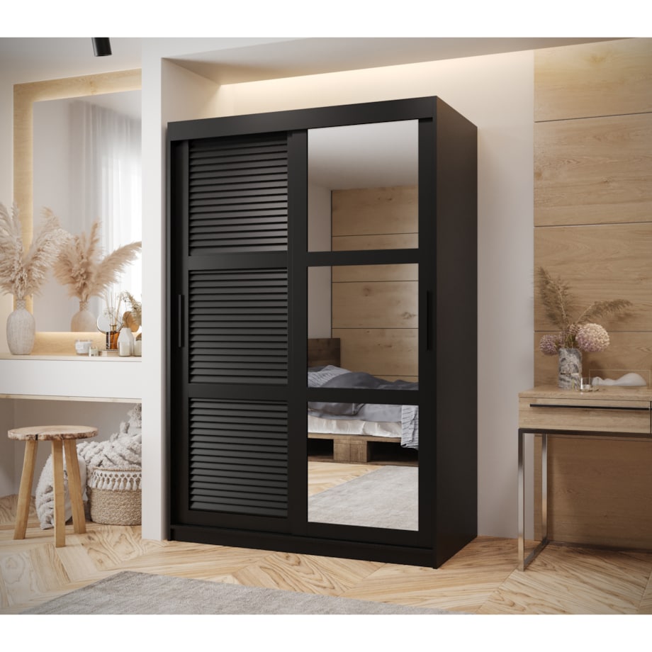 Szafa przesuwna Garderoba ŻALUZJA 2 120 czarny