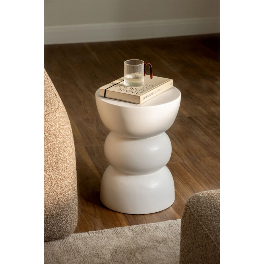 Okrągły stolik pomocniczy Ø35 cm z ceramiki Tiyi