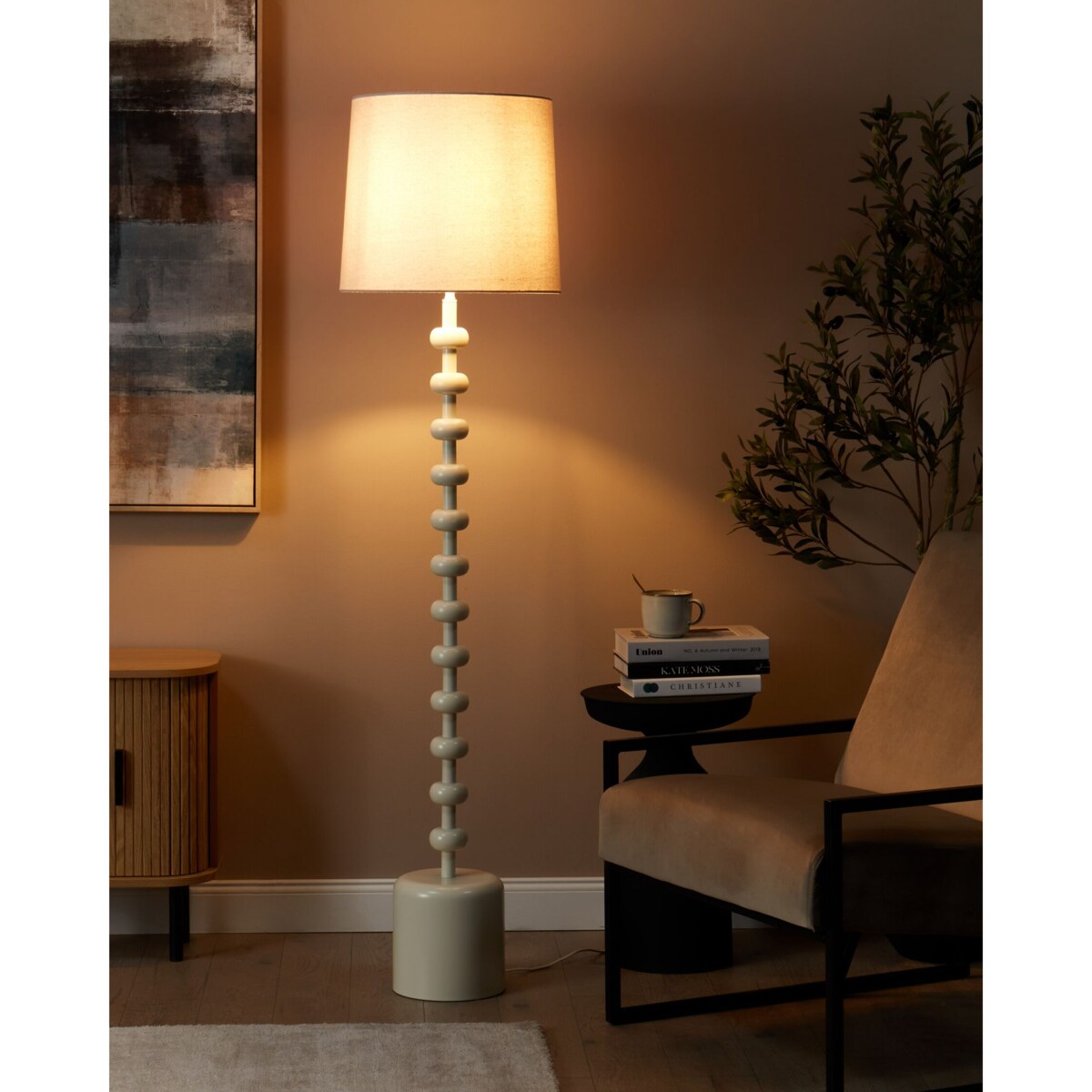 Lampa podłogowa metalowa biała KRIOS