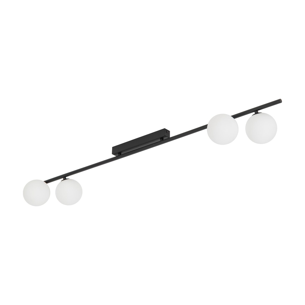 Lampa sufitowa TK Lighting IMELO BLACK 4xG9 czarna listwa białe kule 141 cm nowoczesna do salonu i kuchni