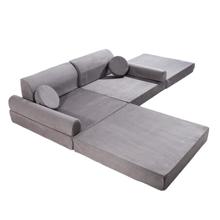 Sofa dla Dzieci Velvet, Szara