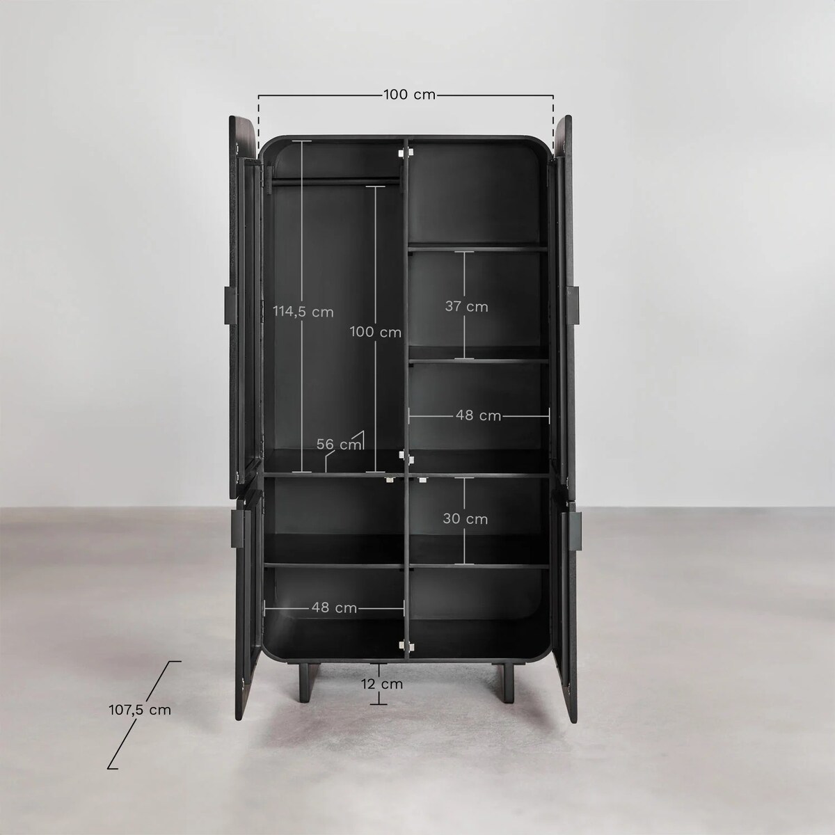 Szafa z drewna mango Agathe 200x110x60 cm naturalna