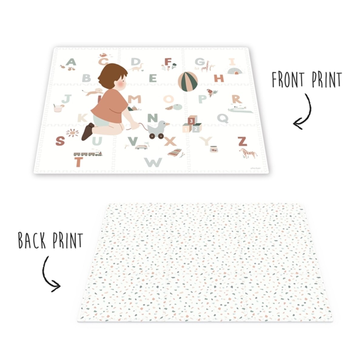 Play&Go Dwustronna Mata Piankowa EEVAA 3w1 Alphabet 180x180cm