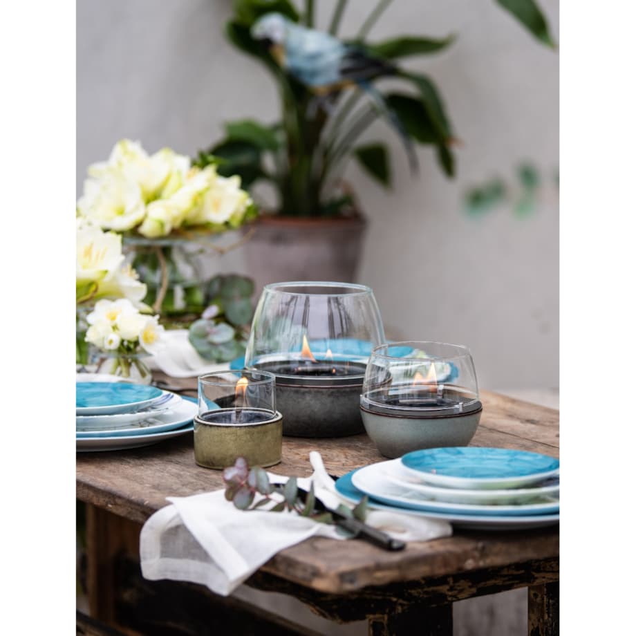 Świeca reaktywnie szkliwiona porcelana Tulip 18 zielony