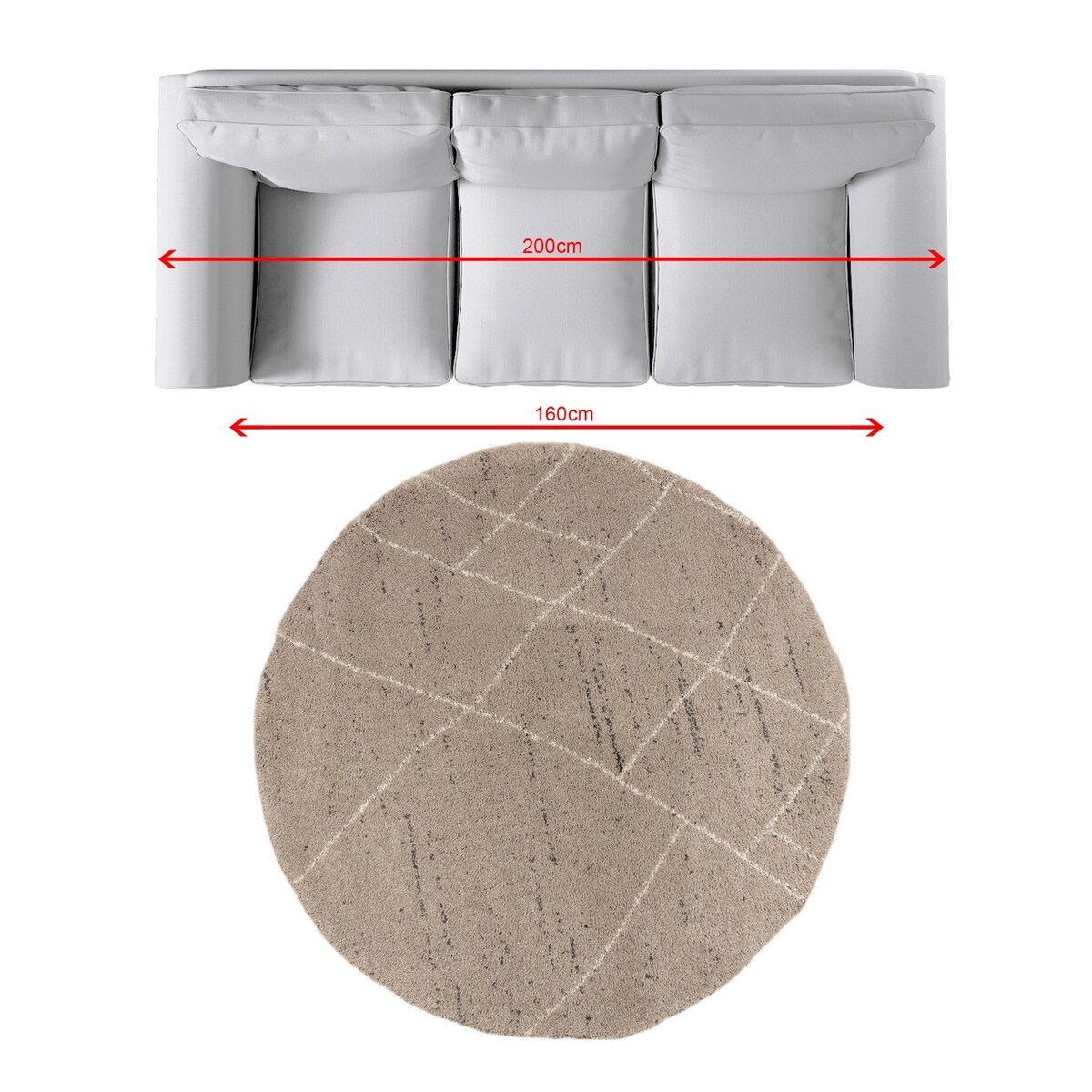 Dywan Royal Nomadic Living 160cm sand/cream, ⌀160 cm