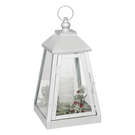 Lampion metalowy LED 32x17 cm EHRAM - II biały