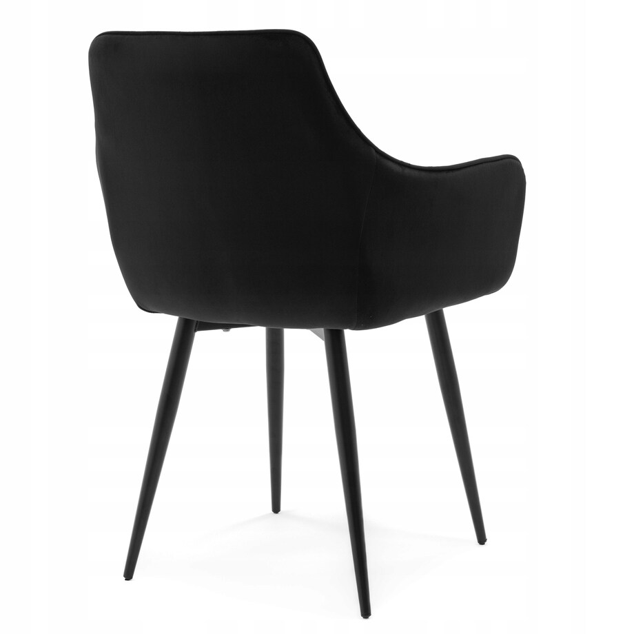 Krzesło tapicerowane welurowe QUATTRO velvet aksamit czarny