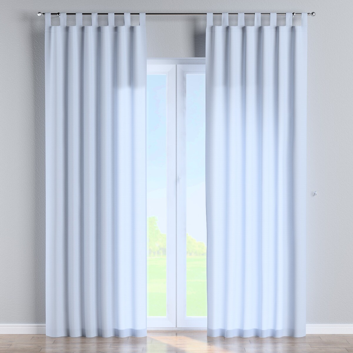 Zasłona na szelkach 1 szt. 130x260 pastelowy niebieski