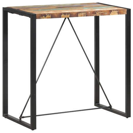 vidaXL Stolik barowy, 110x60x110 cm, lite drewno z odzysku