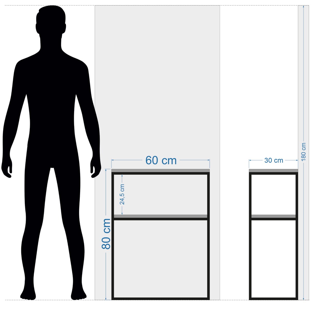 Konsola meblowa czarna 40x80x30cm podwójna