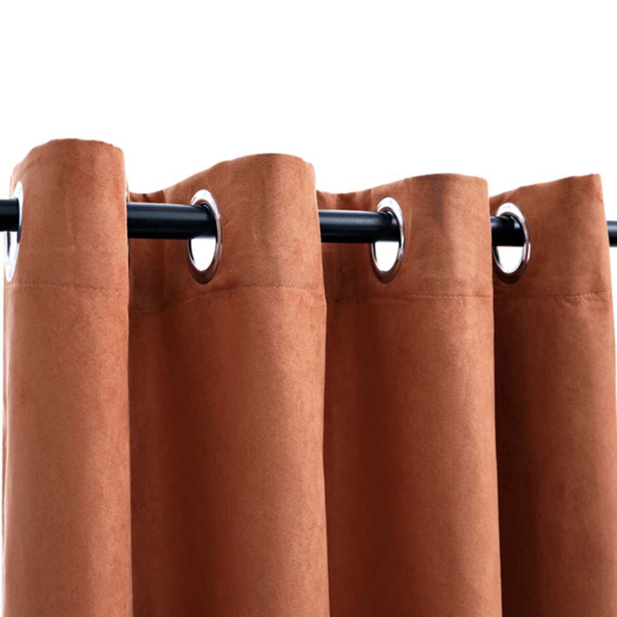 vidaXL Zasłony zaciemniające z metalowymi kółkami, 2 szt., rdzawe