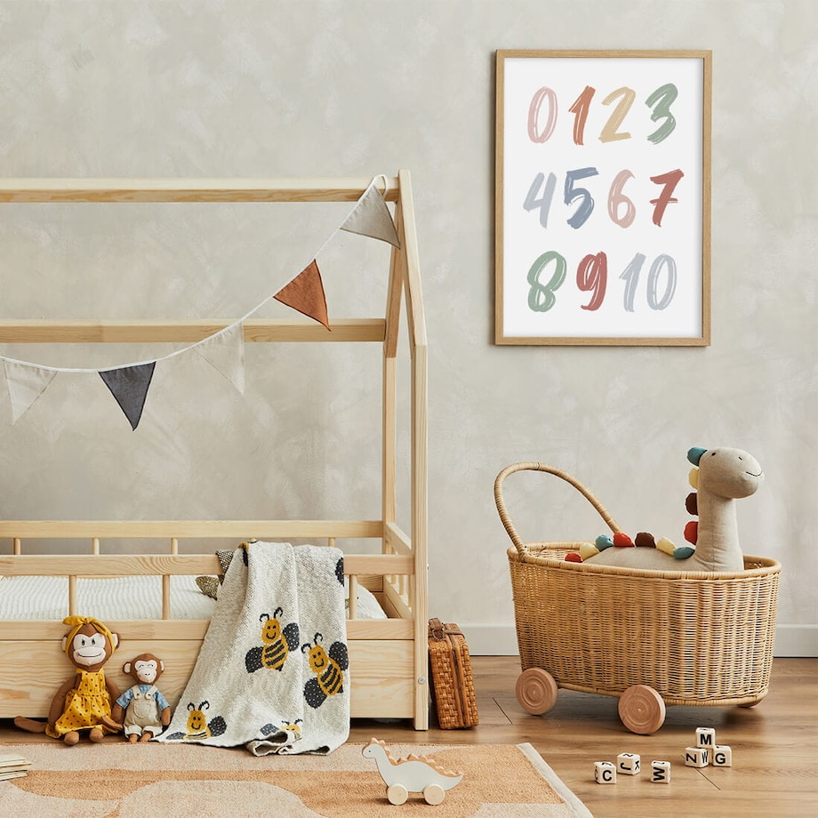 Plakat dla dzieci Liczby boho 5 40x50