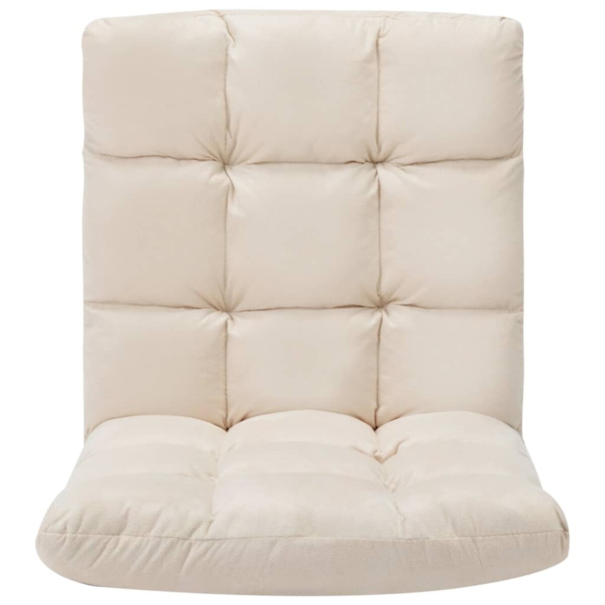 vidaXL Składane krzesło podłogowe, kremowe, mikrofibra