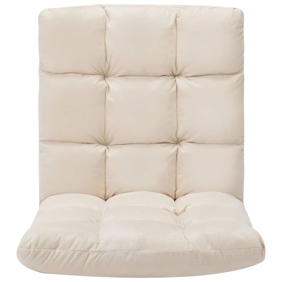 vidaXL Składane krzesło podłogowe, kremowe, mikrofibra