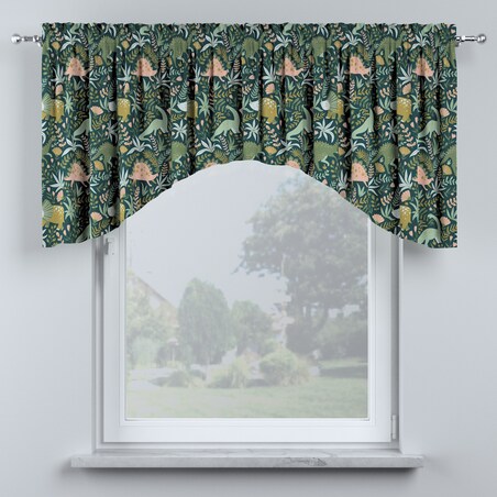 Lambrekin łuk 250x75 dinozaury na zielonym tle