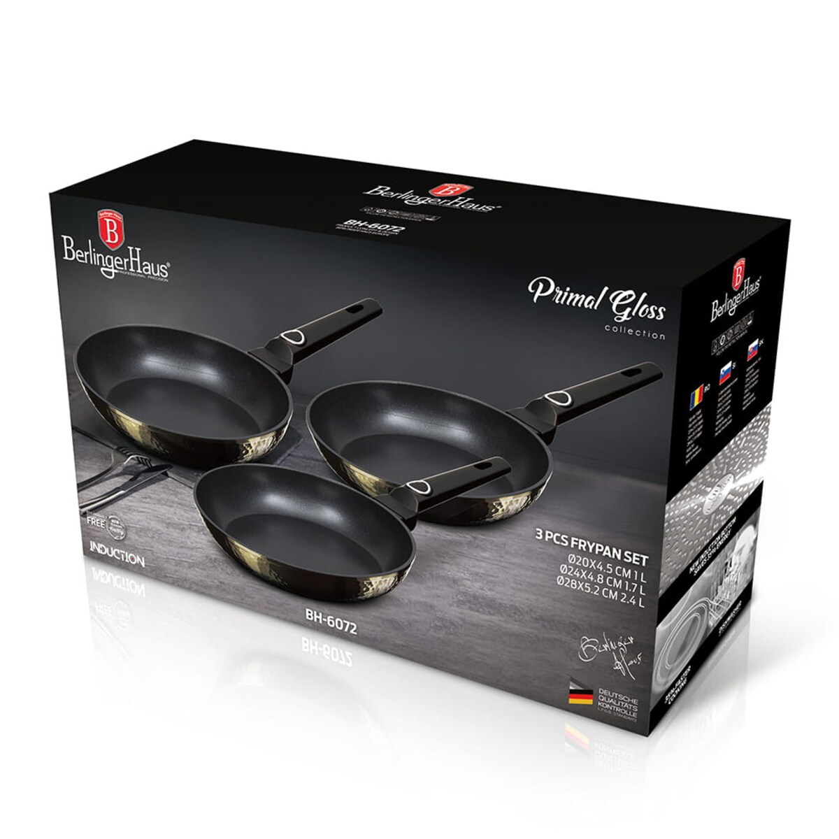 Zestaw 3 patelni tytanowych Primal Gloss Berlinger Haus BH-6072