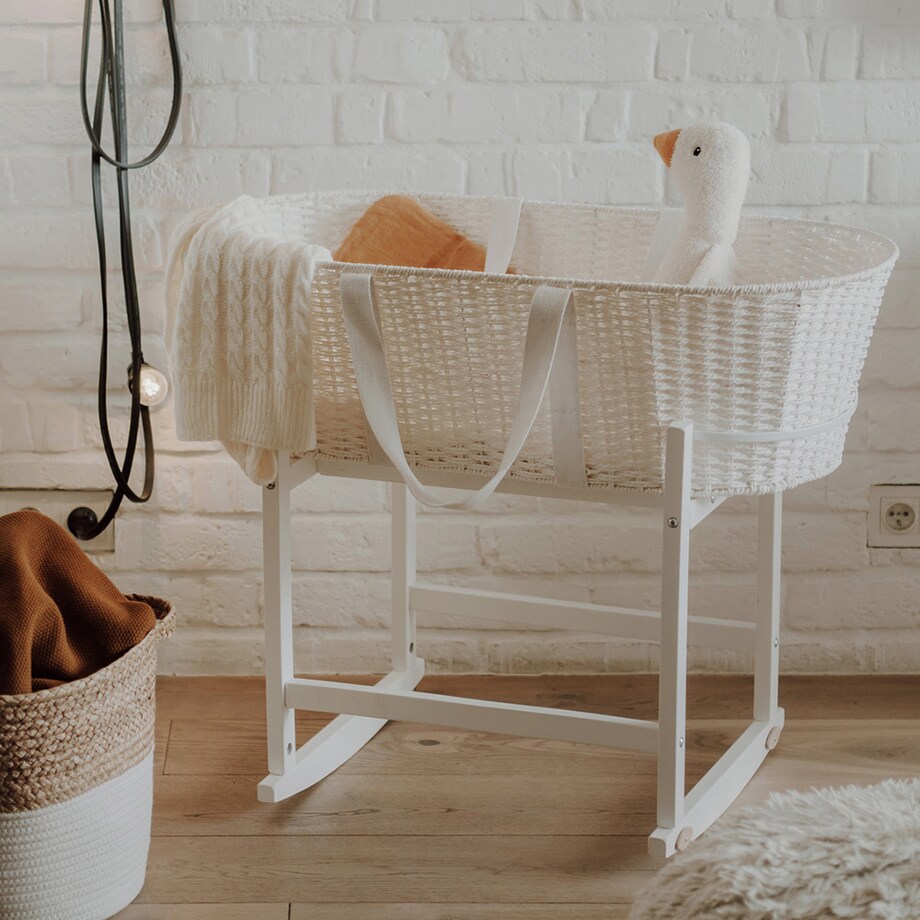 Bujak na kosz Happy Moses - RockingBaby Stand biały