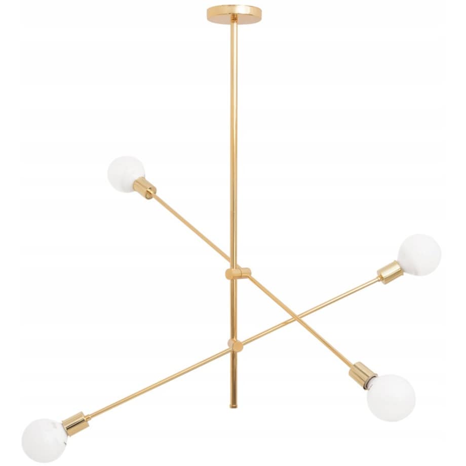 Lampa Sufitowa Żyrandol App479 Metal Złota Loft
