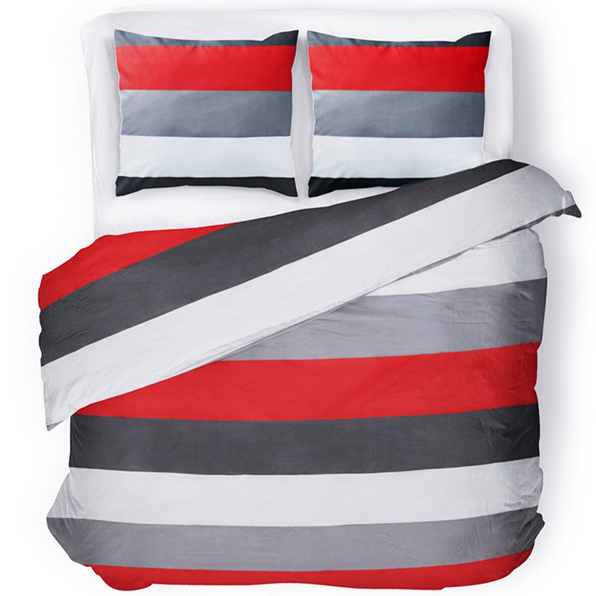 konsimo VIOLI komplet pościeli z mikrofibry, w paski, 220x200