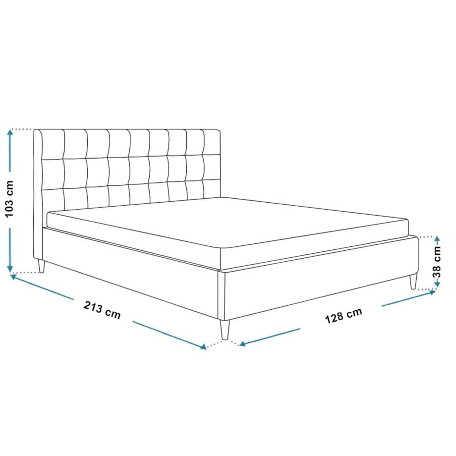 Łóżko tapicerowane 120x200 LUXO 4 na drewnianych nogach- różowe