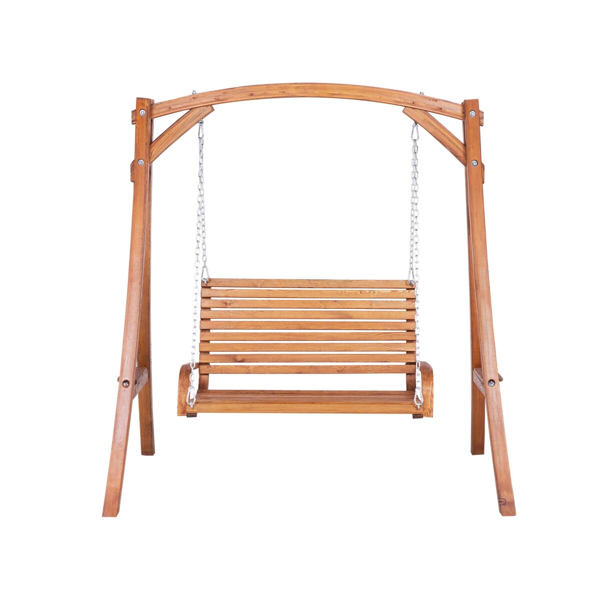 Huśtawka ogrodowa drewniana ciemna NOVARA