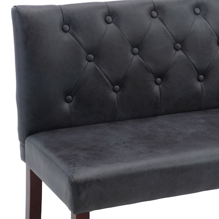 vidaXL Ławka, 148,5 cm, szara, sztuczna skóra zamszowa