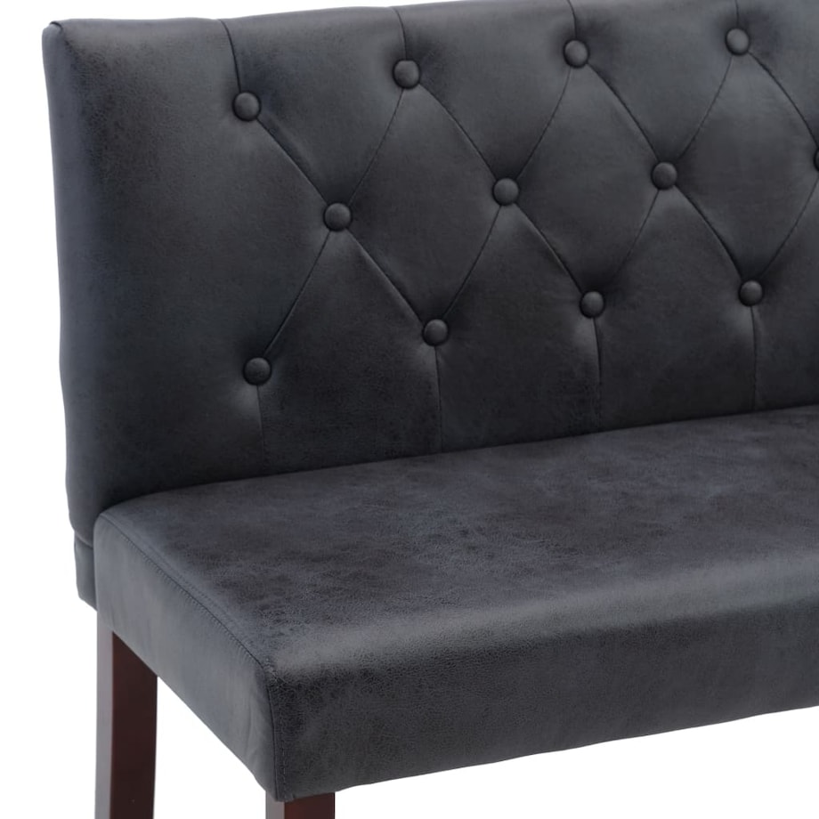 vidaXL Ławka, 148,5 cm, szara, sztuczna skóra zamszowa