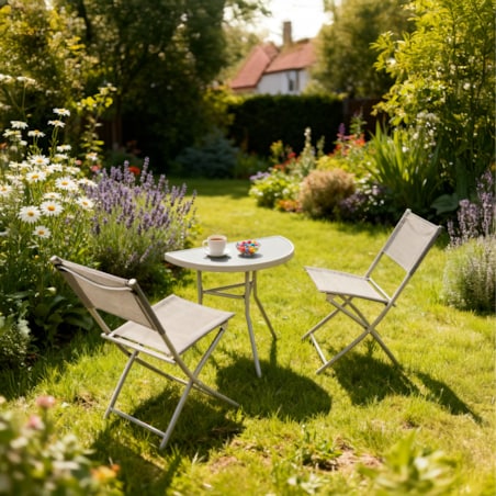 Stół balkonowy stalowy STOLIK ogrodowy na taras szkło hartowane do ogrodu