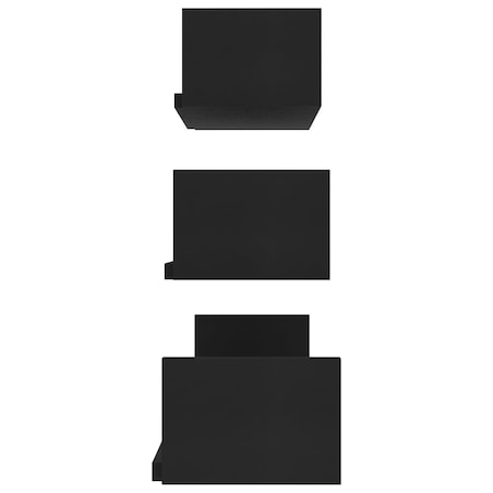 vidaXL Półki ścienne, 3 szt., czarne, materiał drewnopochodny