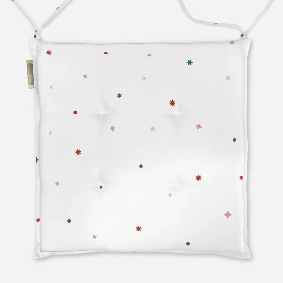 Poduszka świąteczna na krzesło - Kolorowe gwiazdy świąteczne