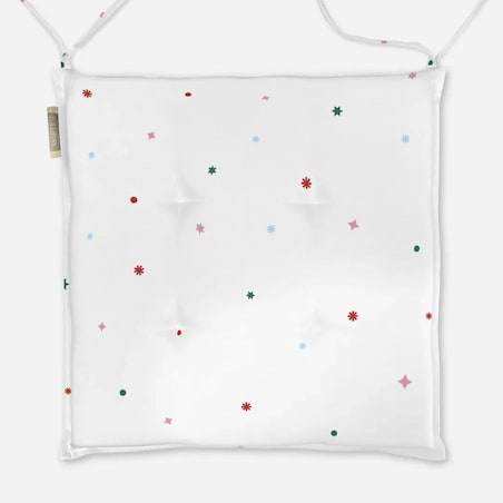 Poduszka świąteczna na krzesło - Kolorowe gwiazdy świąteczne