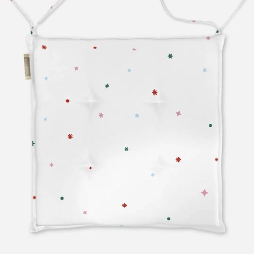 Poduszka świąteczna na krzesło - Kolorowe gwiazdy świąteczne