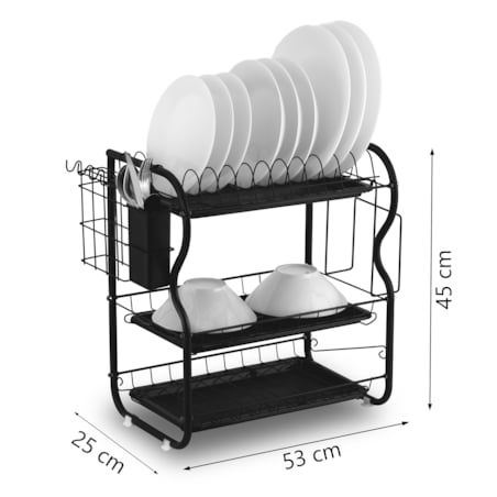 Duża suszarka do naczyń trzypoziomowa stojąca Massido